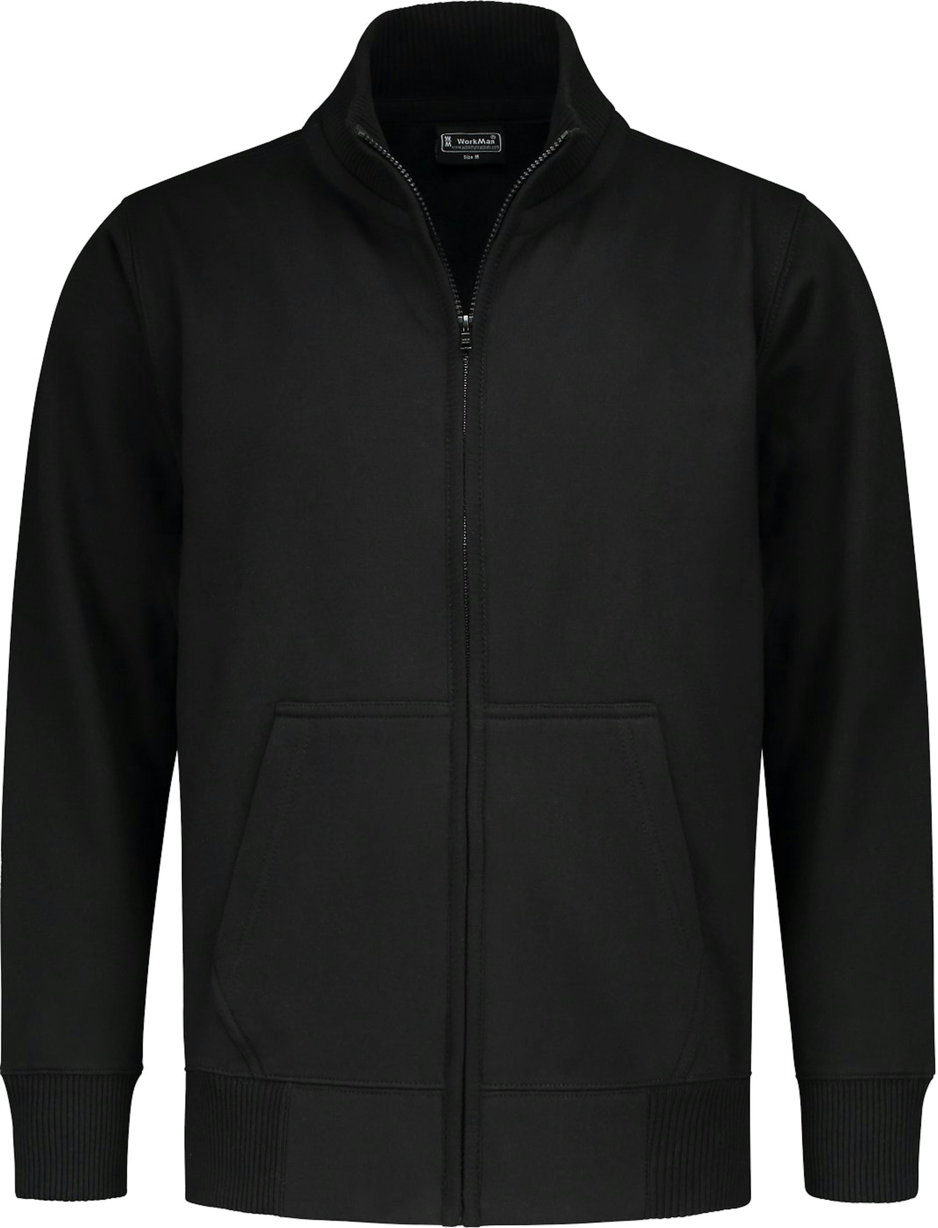 Workman sweatvest met rits - 4XL - 8506 Zwart - 8506 Zwart, 4XL