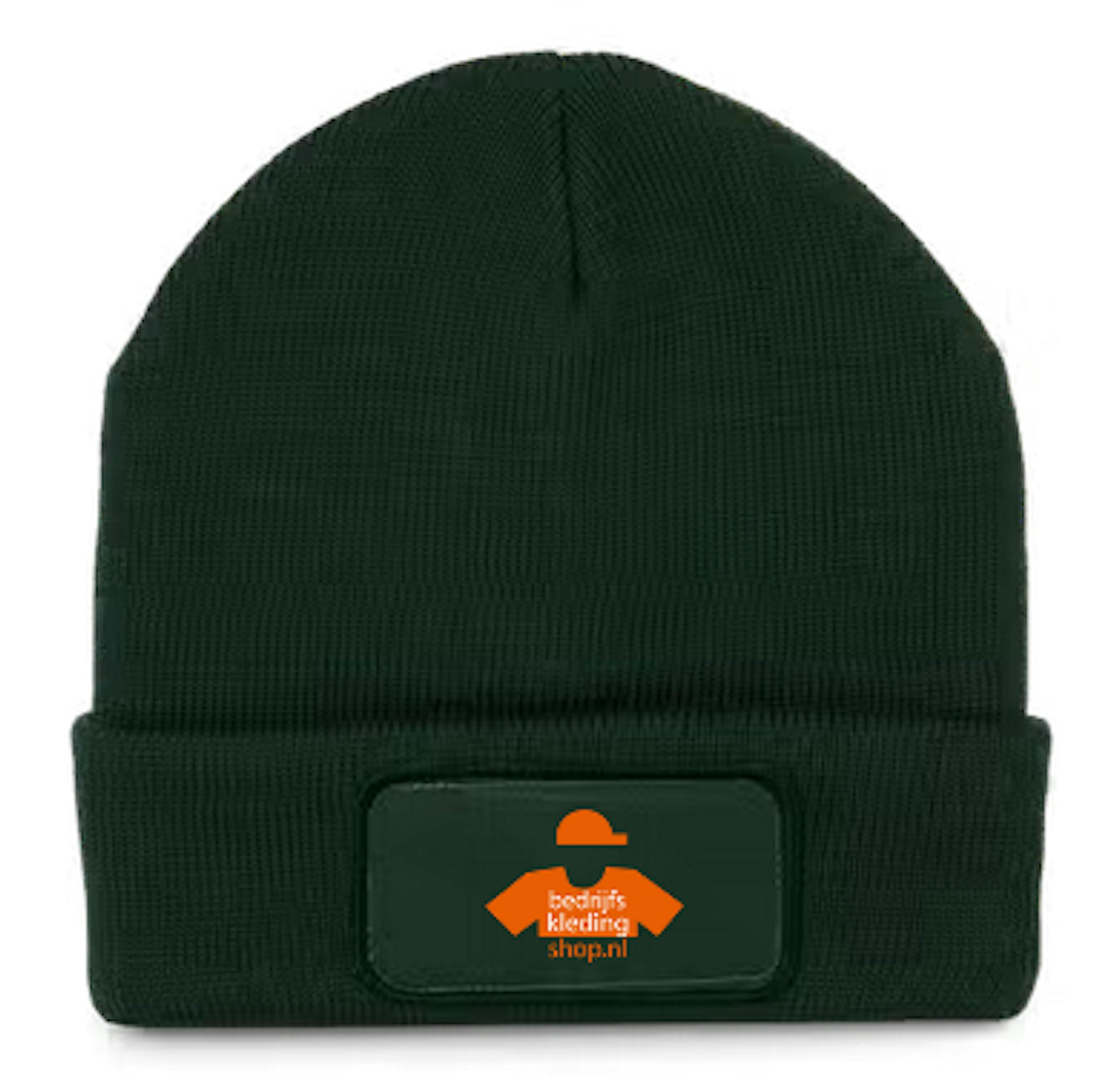 ACTIE! Gebreide muts met Patch (incl. fullcolour bedrukking)