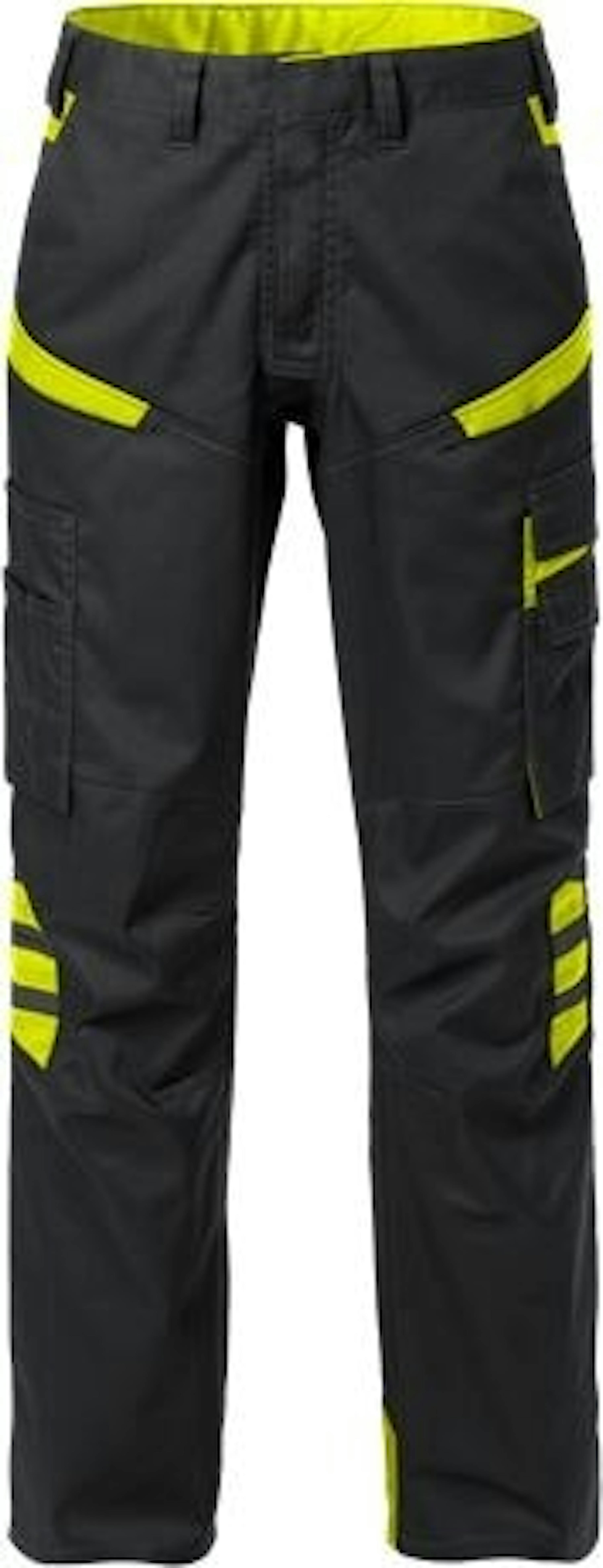 Fristads Fusion dames werkbroek 2554 STFP (129483) - Black / Hi-Vis Yellow 982 - 34 - 34, Black / Hi-Vis Yellow 982