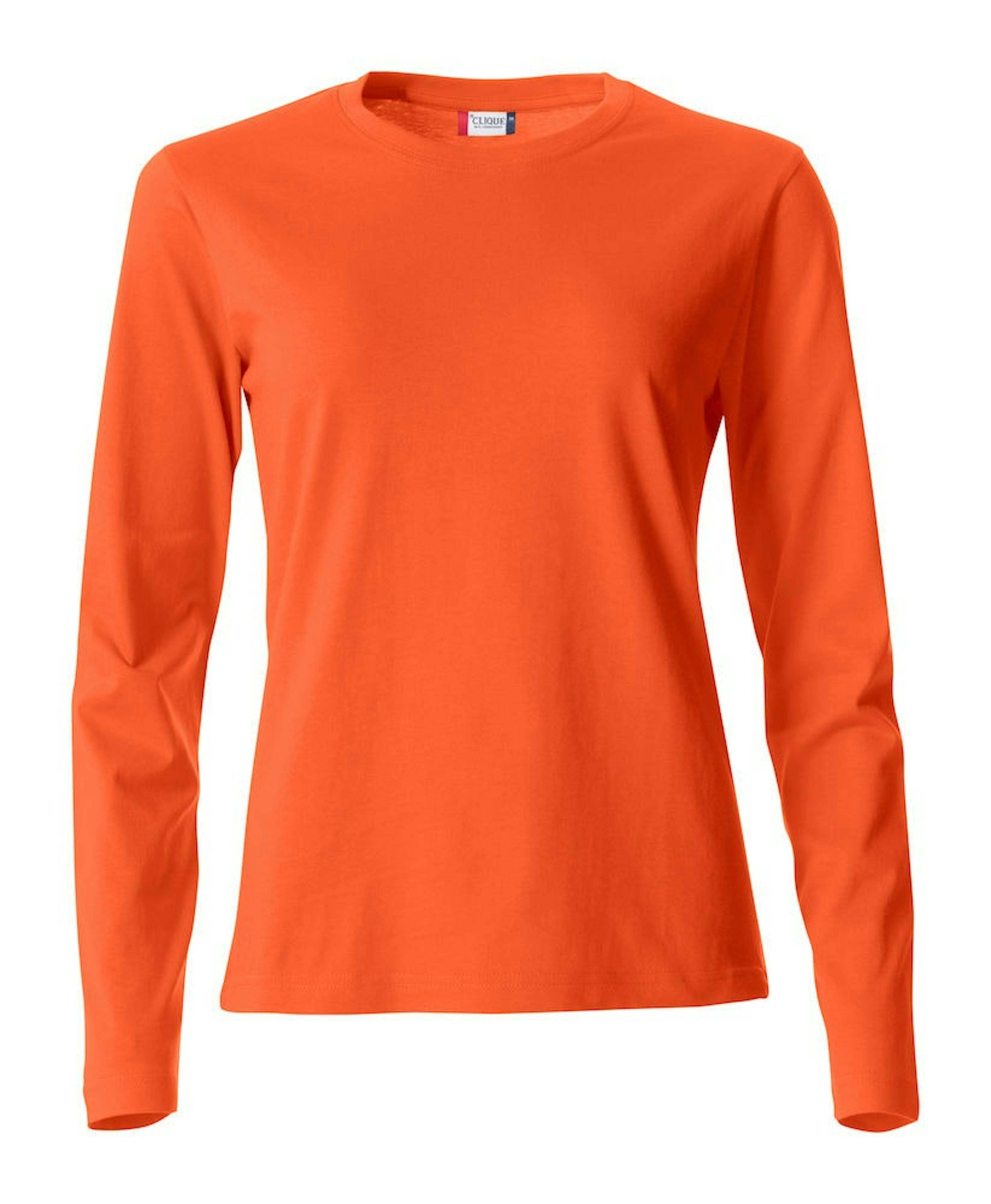 Clique Basic-T L/S Dames 029034 - Diep-oranje - 18 - 2XL - Diep-oranje - 18, 2XL