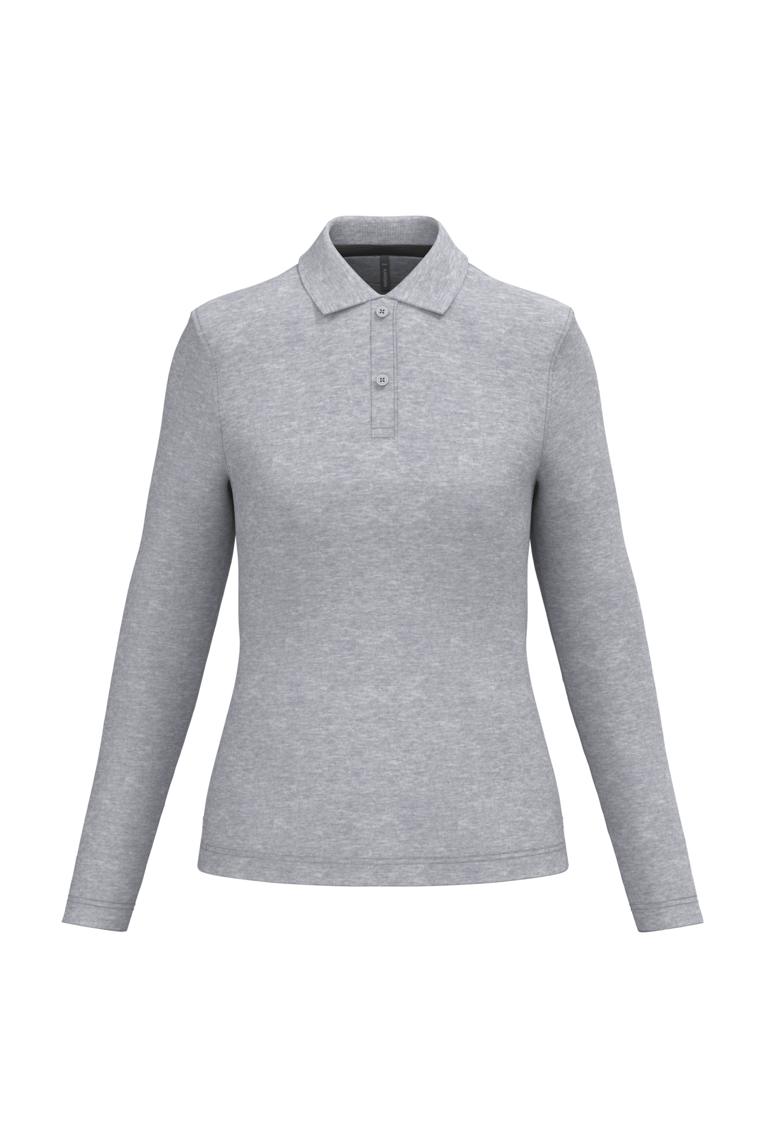 Kariban damespolo lange mouw K244 - Heather Grey, 2XL
