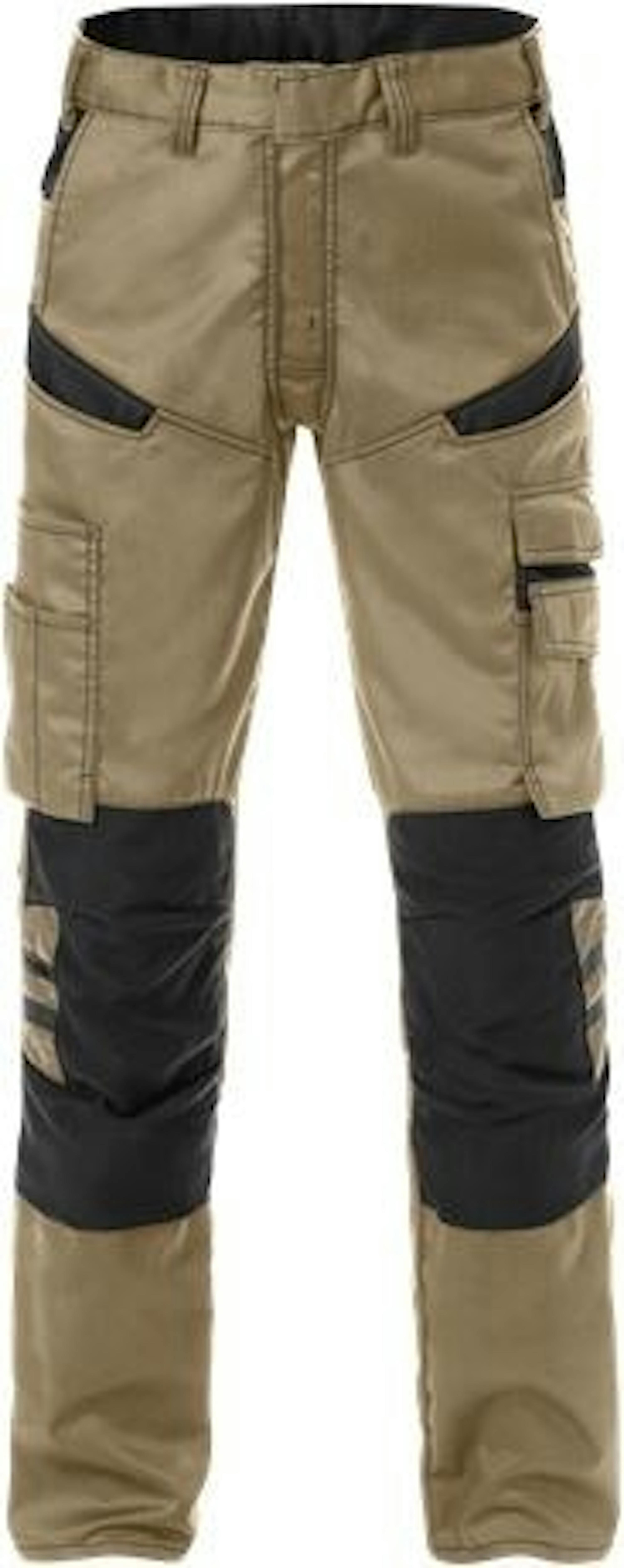 Fristads Fusion Werkbroek 2555 STFP Kniezakken (129482) - 100 - Khaki / Black 299 - 100, Khaki / Black 299