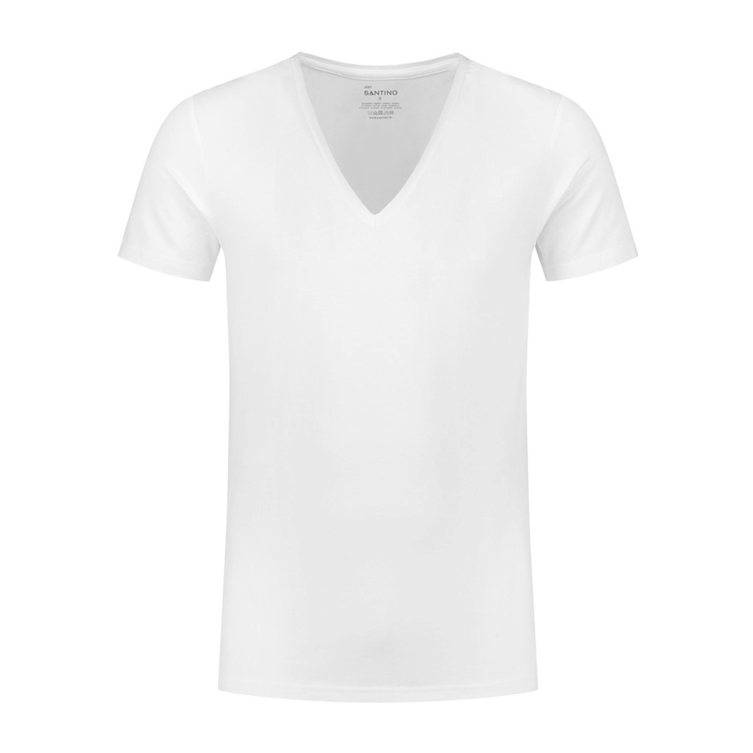 SANTINO T-shirt Jort V-Neck - M - Wit 1000 - M, Wit 1000