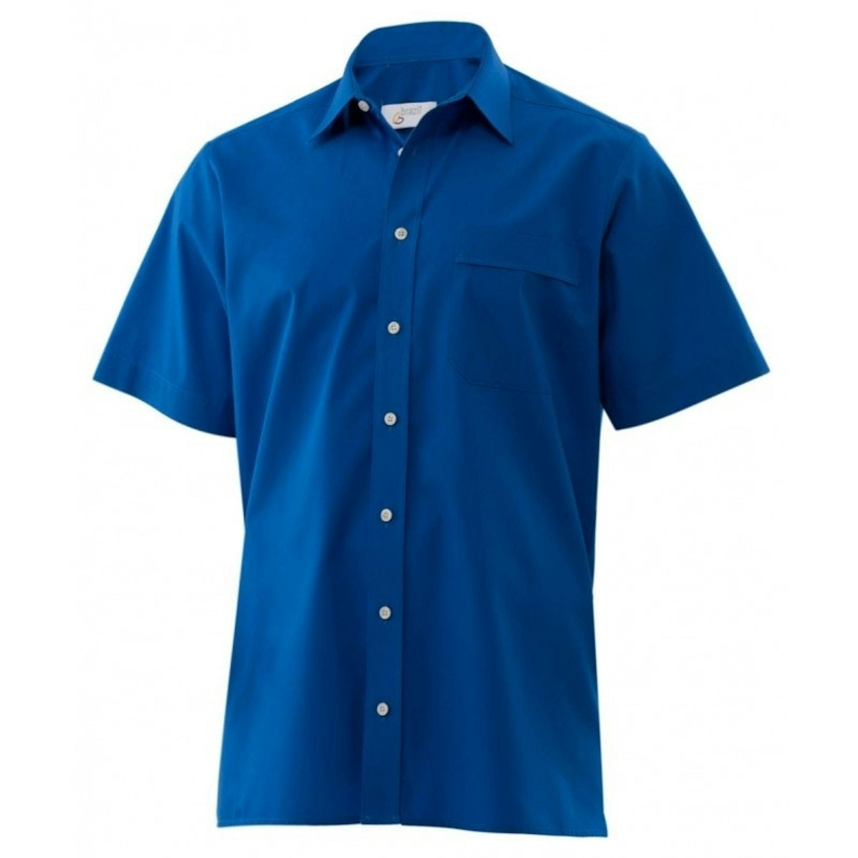 Kummel heren overhemd George korte mouw met borstzak - 37-38 - Koningsblauw - Koningsblauw, 37-38