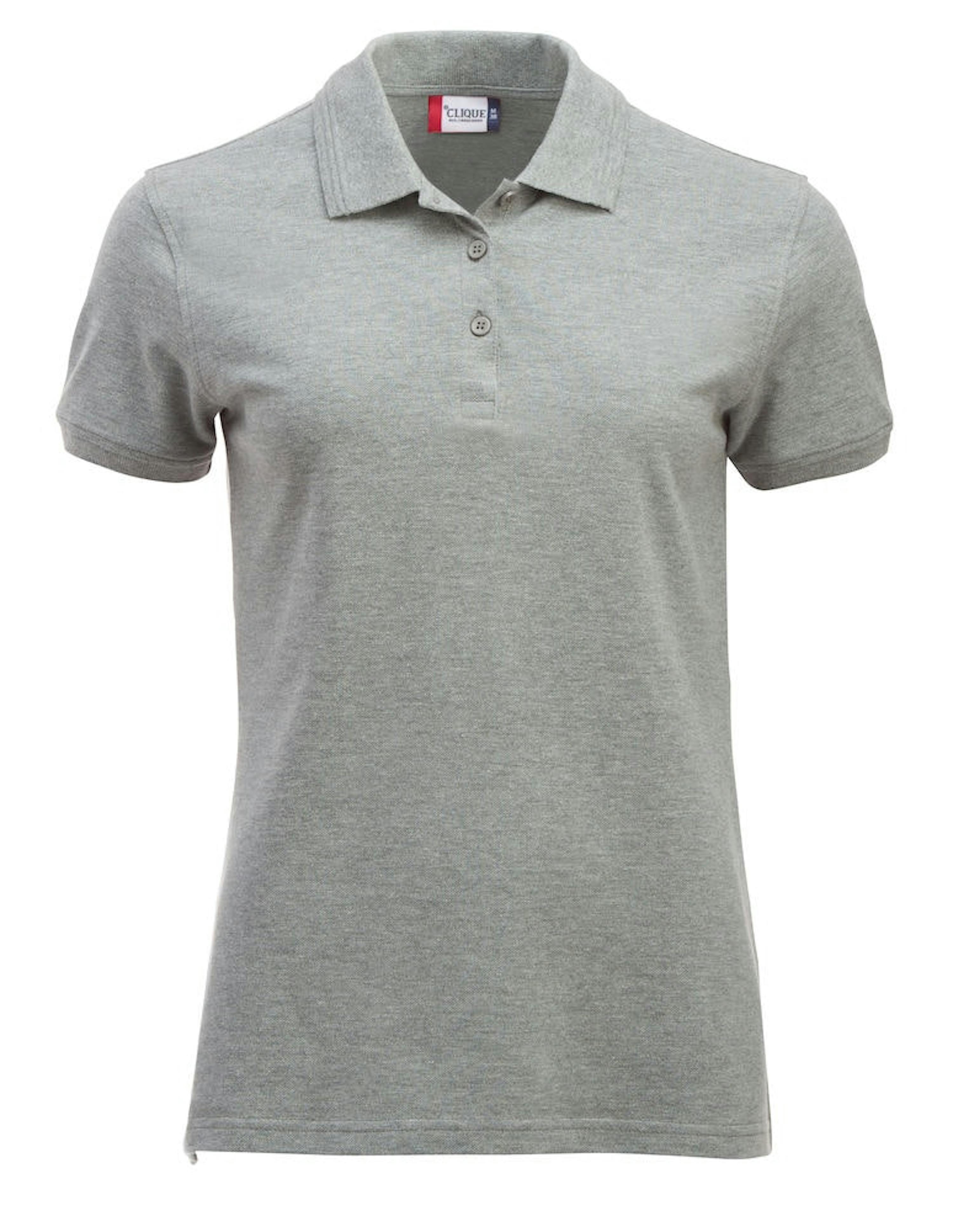 Clique damespolo Manhattan Dames 028251 - Grijsmelange - 95 - 2XL - Grijsmelange - 95, 2XL