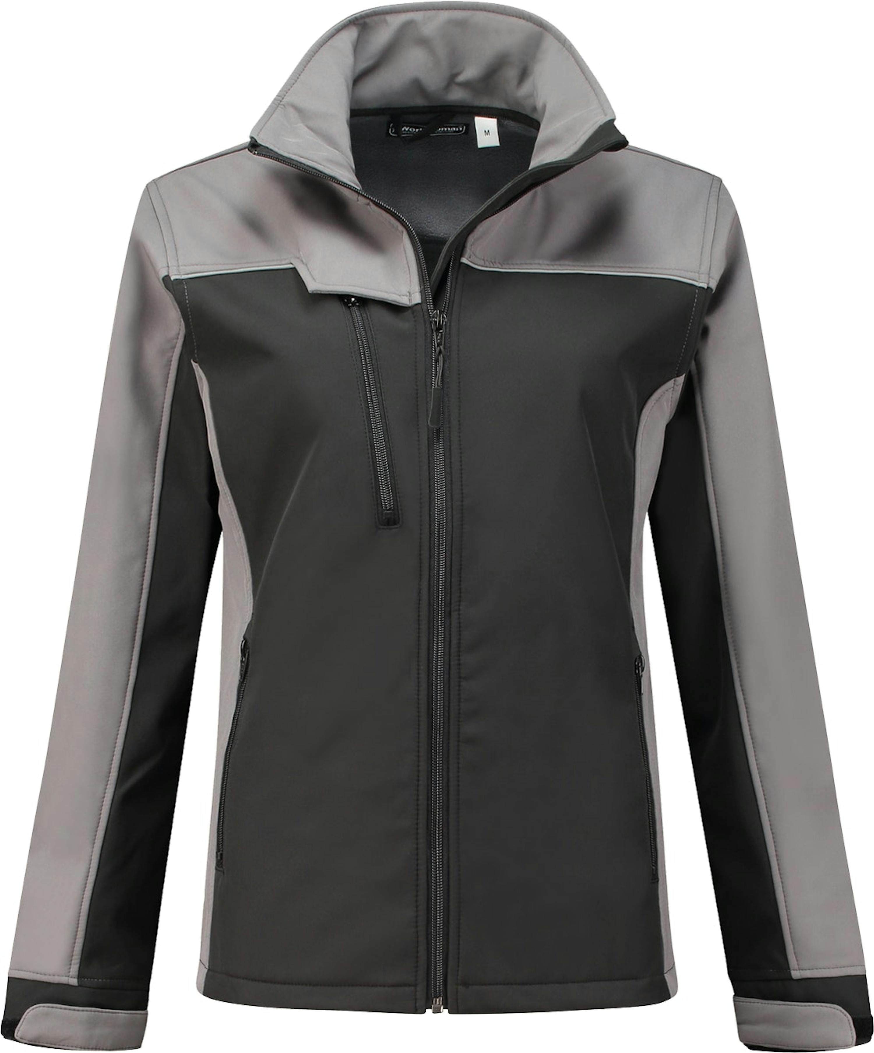 Workman Dames softshell jas - 25061 Zwart / Grijs - M - 25061 Zwart / Grijs, M
