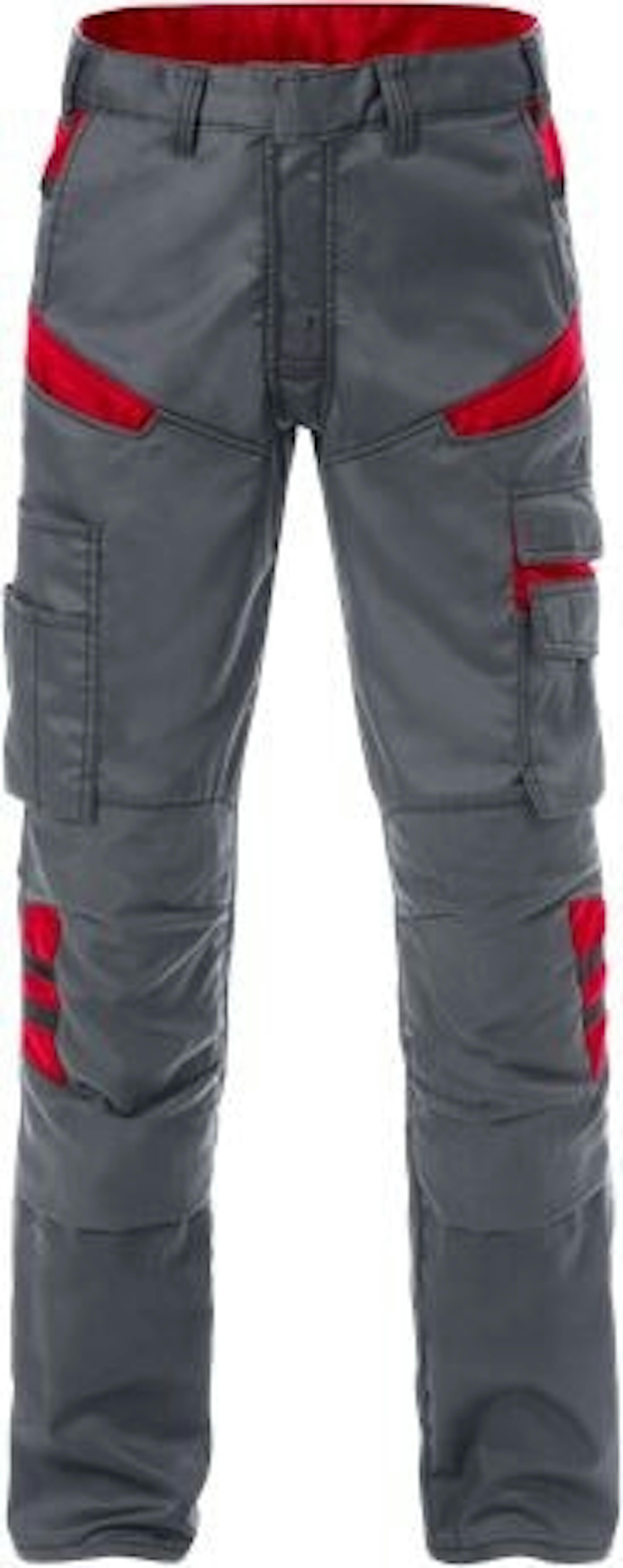 Fristads Fusion Werkbroek 2555 STFP Kniezakken (129482) - 100 - Grey / Red 866 - 100, Grey / Red 866