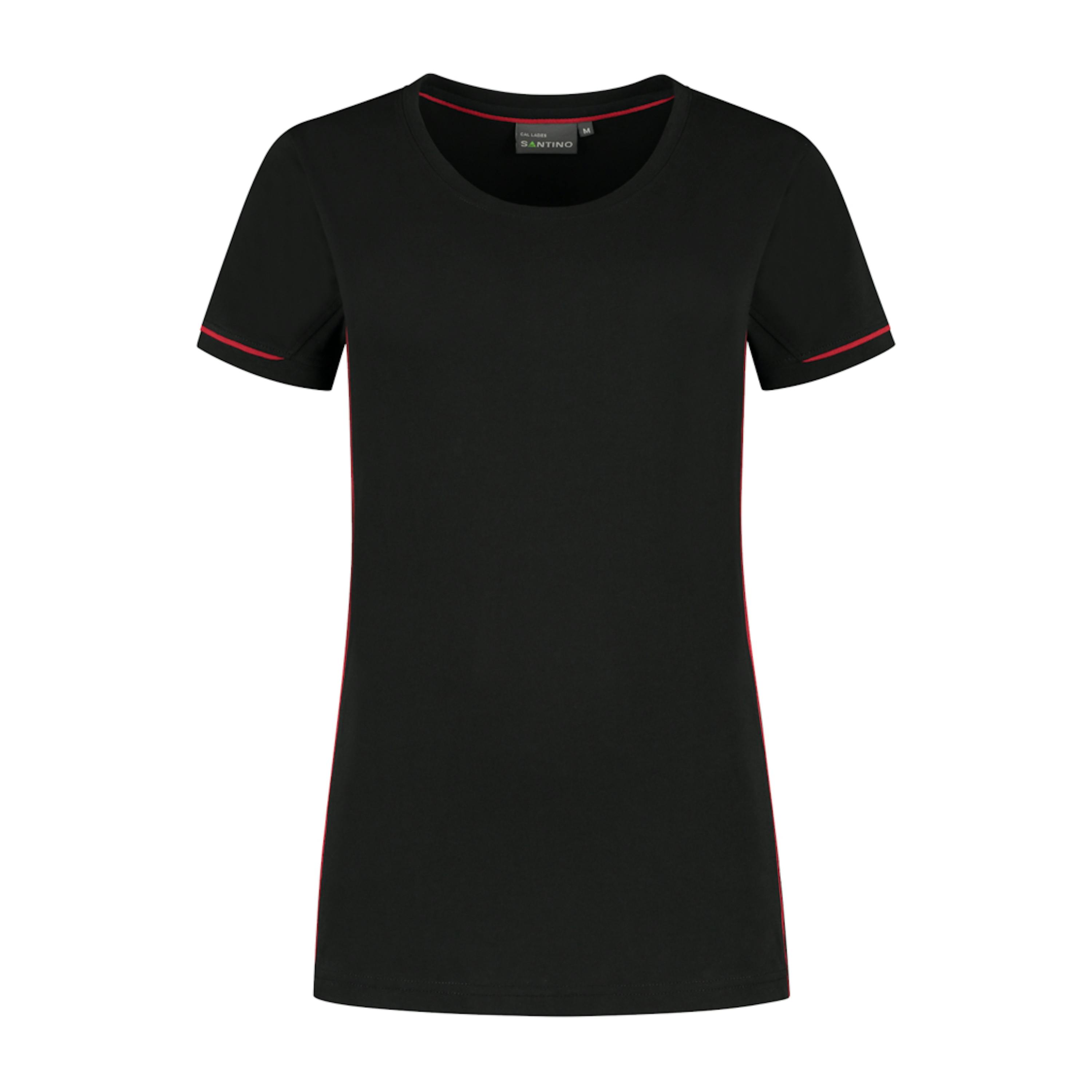 Santino Cal Ladies T-shirt - contrast  - M, Black / Red