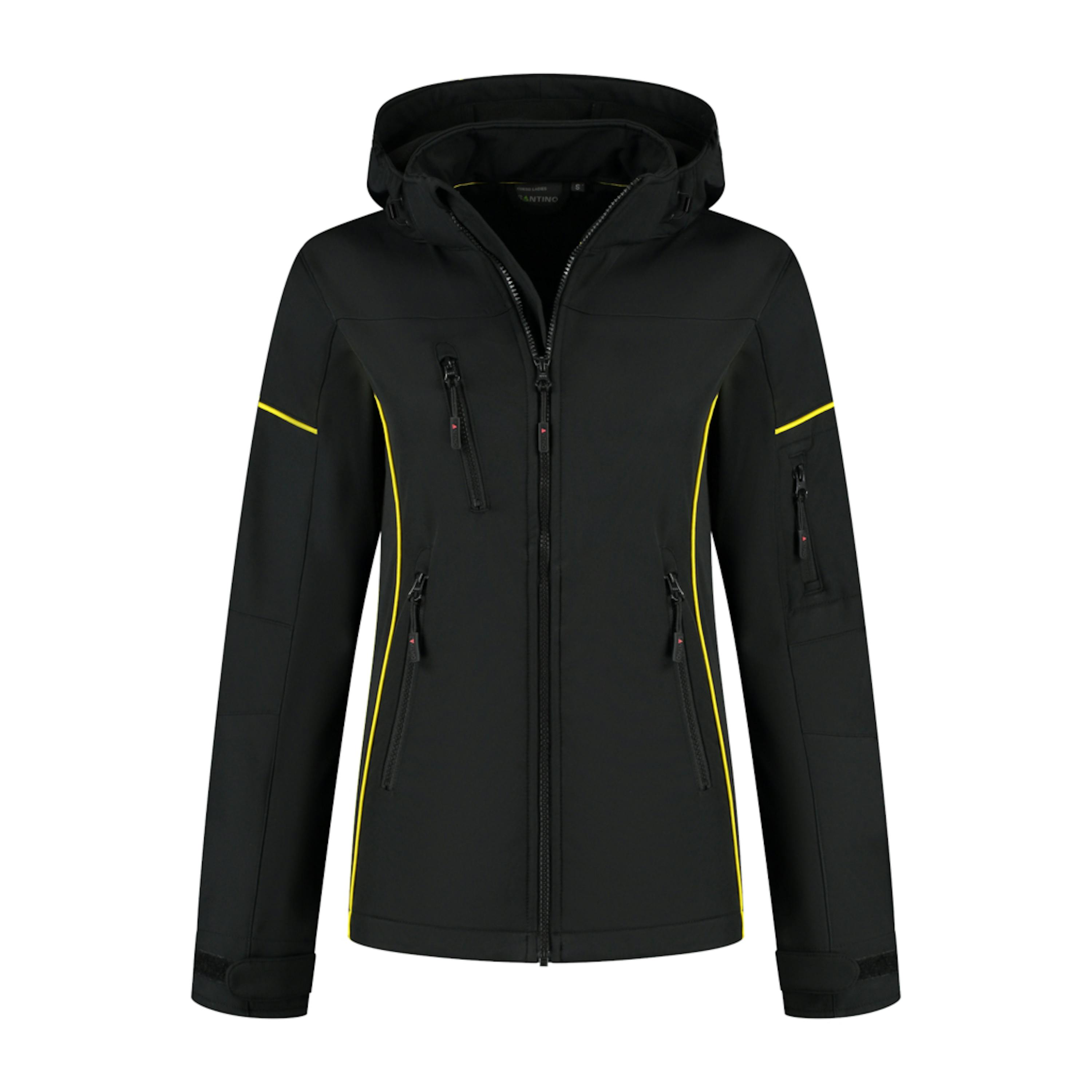 Santino softshell jack Curtis Ladies - contrast   - Black / Yellow, XS