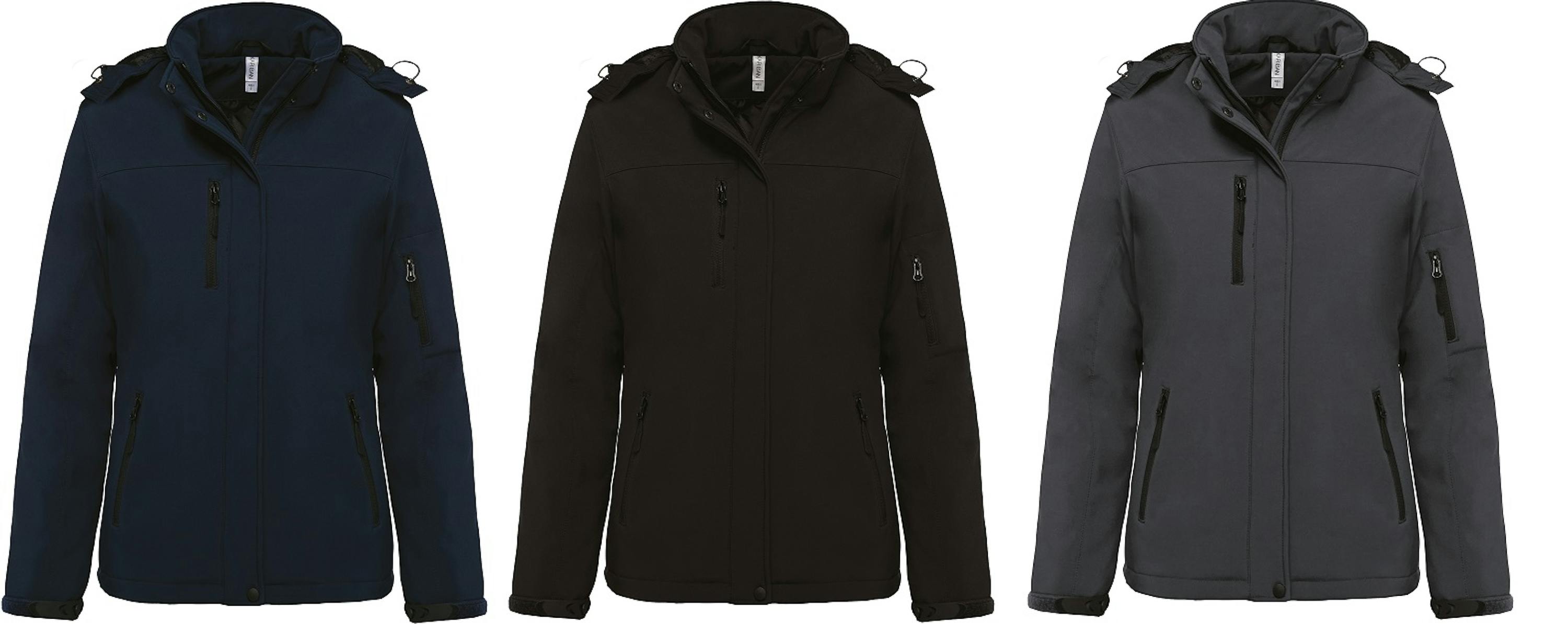 Voordelige gewatteerde softshell jas dames K651