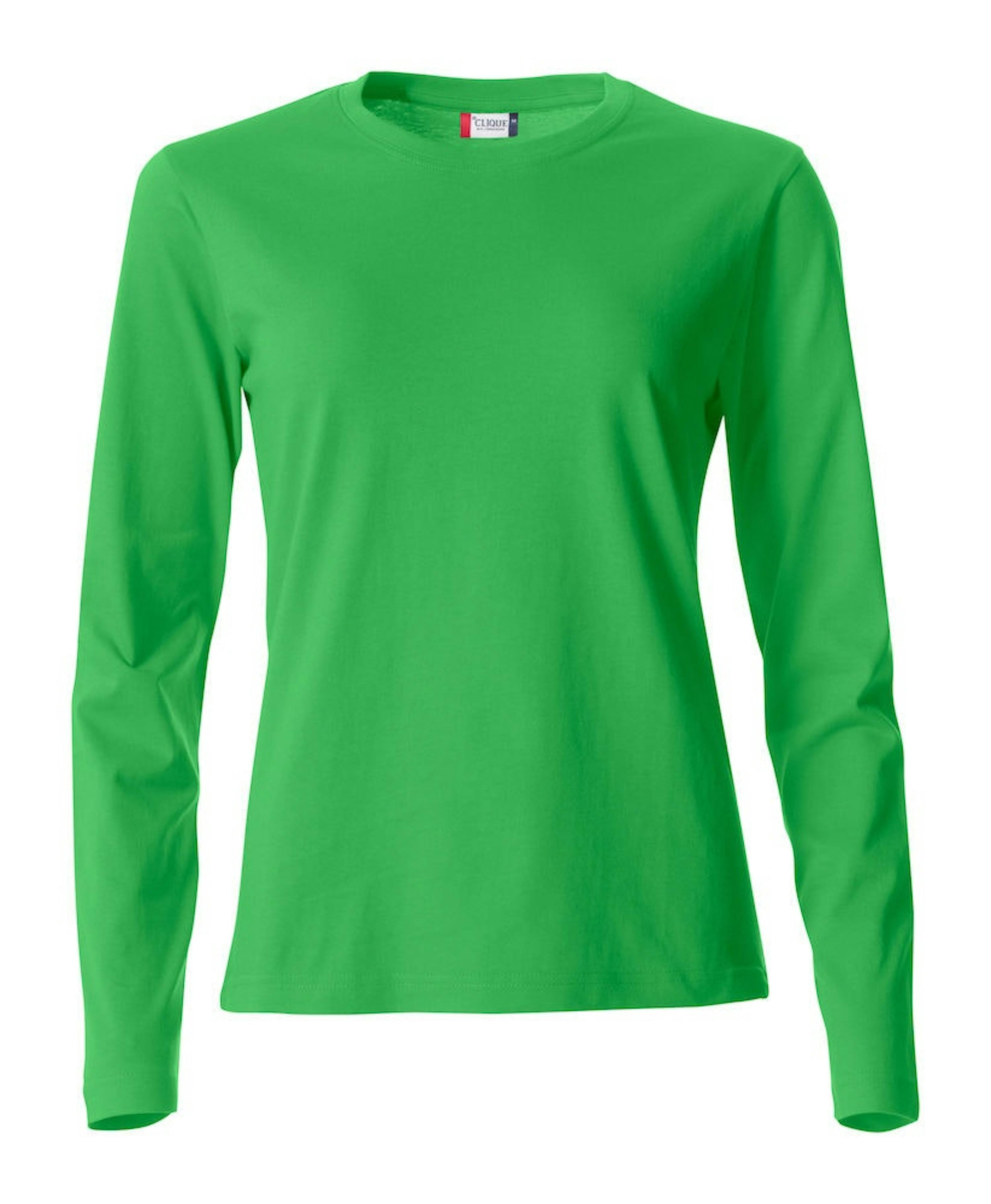 Clique Basic-T L/S Dames 029034 - Appelgroen - 605 - 2XL - Appelgroen - 605, 2XL