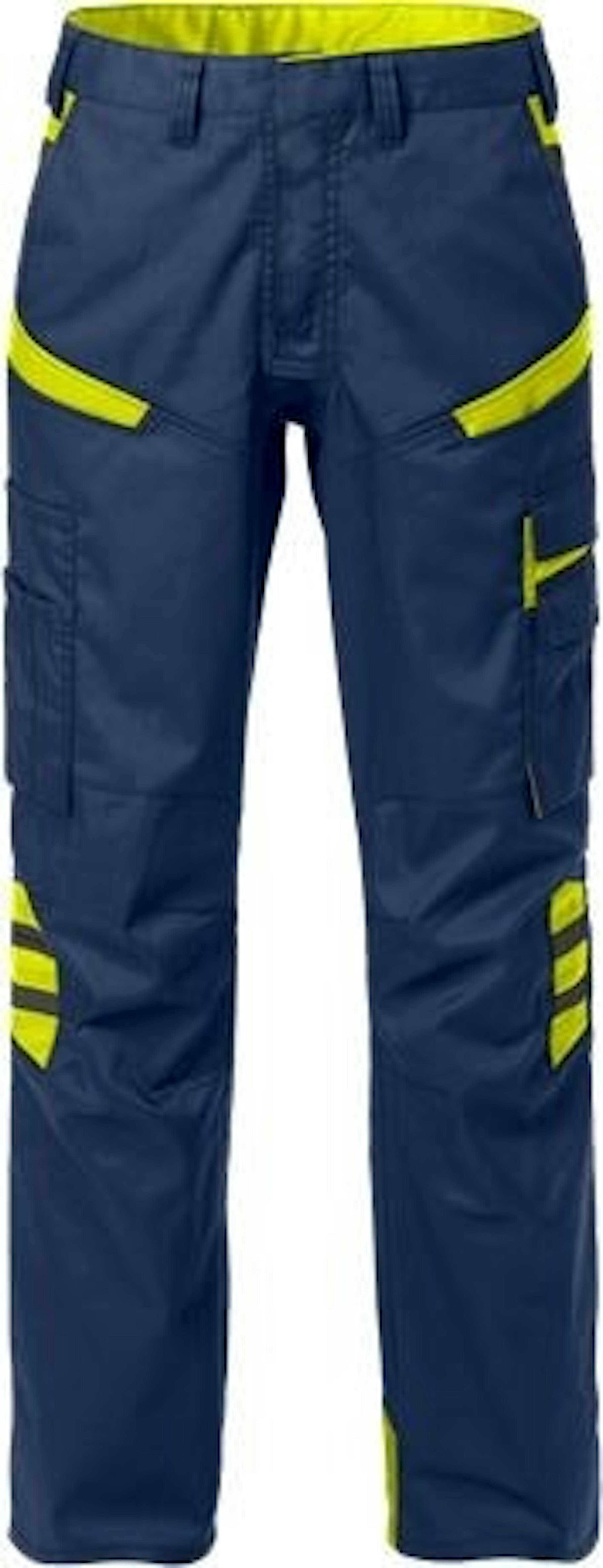 Fristads Fusion dames werkbroek 2554 STFP (129483) - 34 - Navy / Hi-Vis Yellow 556 - 34, Navy / Hi-Vis Yellow 556